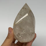 437.1g, 3.9"x2.3"x2.1", Natural Quartz Flame Polished Crystal @Brazil, B19149