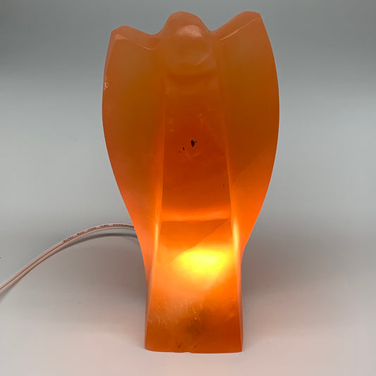 1474g, 8"x3.8"x2.8" Orange Selenite (Satin Spar) Angel Lamps @Morocco,B9440