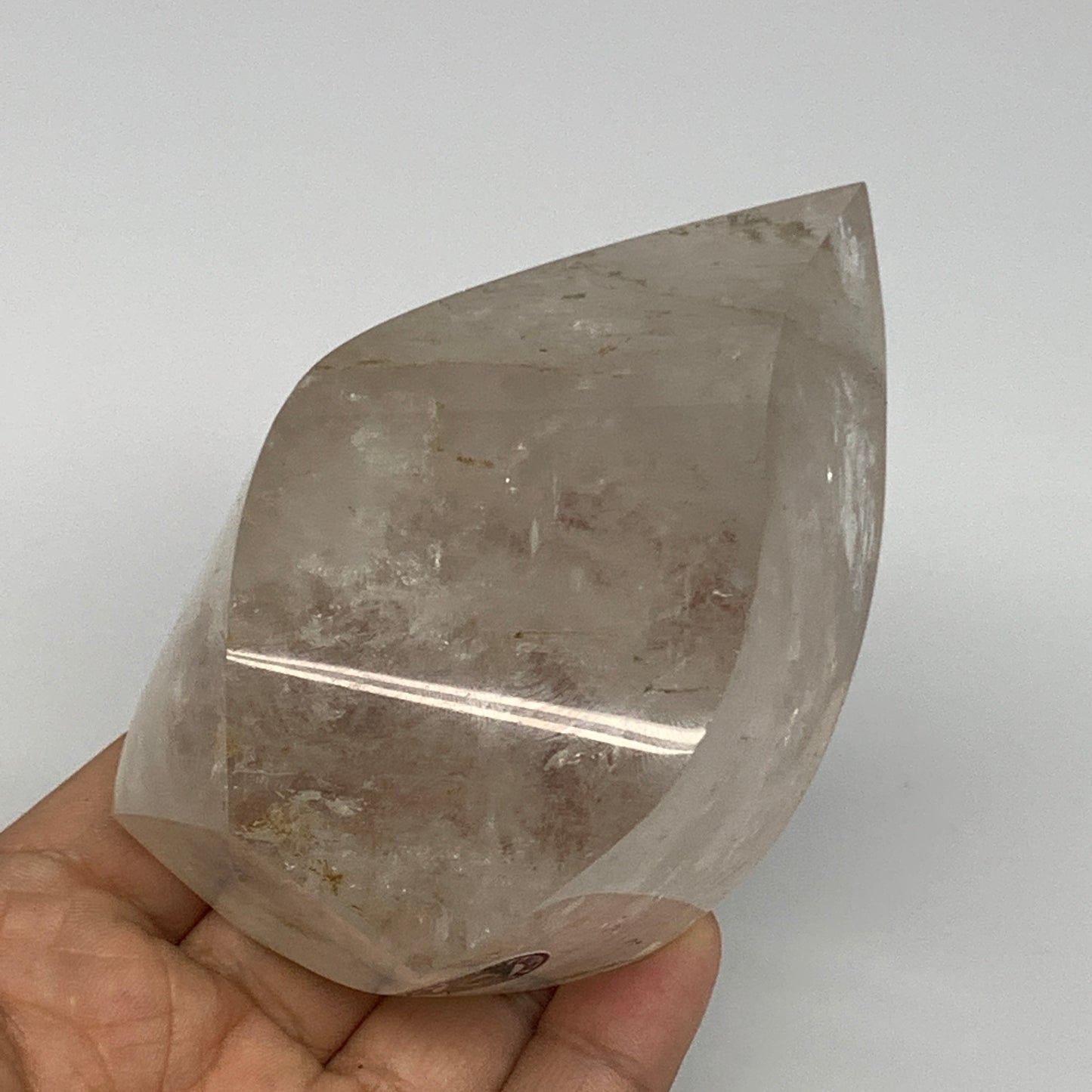 437.1g, 3.9"x2.3"x2.1", Natural Quartz Flame Polished Crystal @Brazil, B19149
