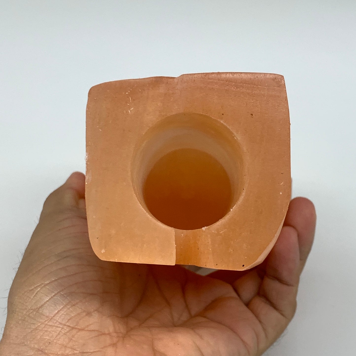 1474g, 8"x3.8"x2.8" Orange Selenite (Satin Spar) Angel Lamps @Morocco,B9440