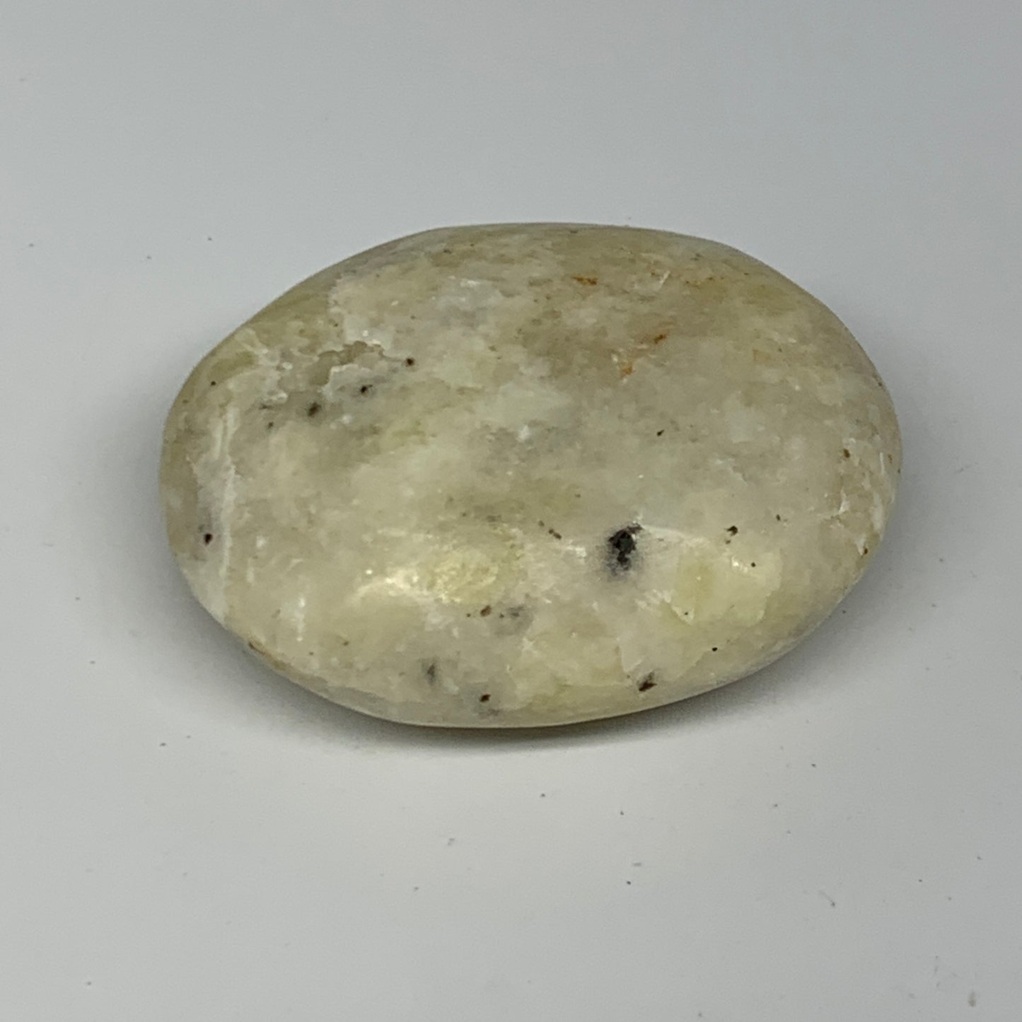 97.1g, 2.3"x1.8"x0.9", Natural Yellow Calcite Palm-Stone Crystal Polished Reiki,