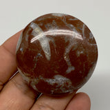 50g, 1.7"x0.7", Natural Untreated Red Shell Fossils Round Palms-tone, F1155