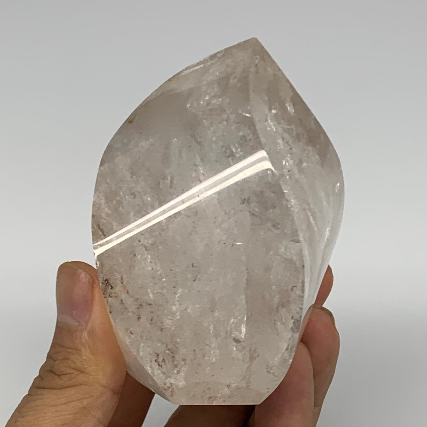 409.9g, 3.3"x2.5"x2.1", Natural Quartz Flame Polished Crystal @Brazil, B19150