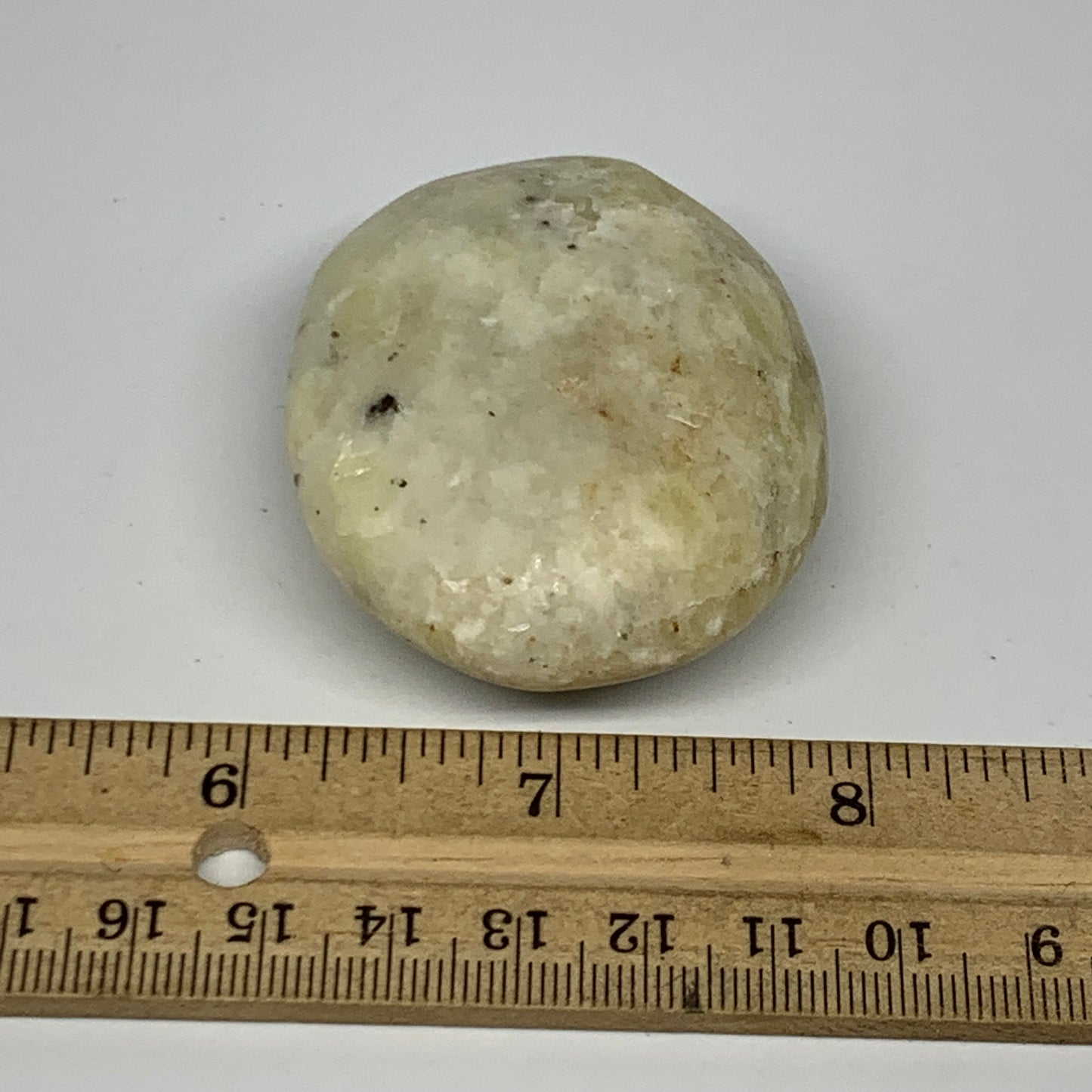 97.1g, 2.3"x1.8"x0.9", Natural Yellow Calcite Palm-Stone Crystal Polished Reiki,