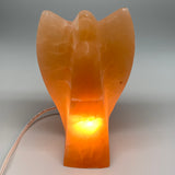 2094g, 7.75"x4.8"x3.2" Orange Selenite (Satin Spar) Angel Lamps @Morocco,B9441