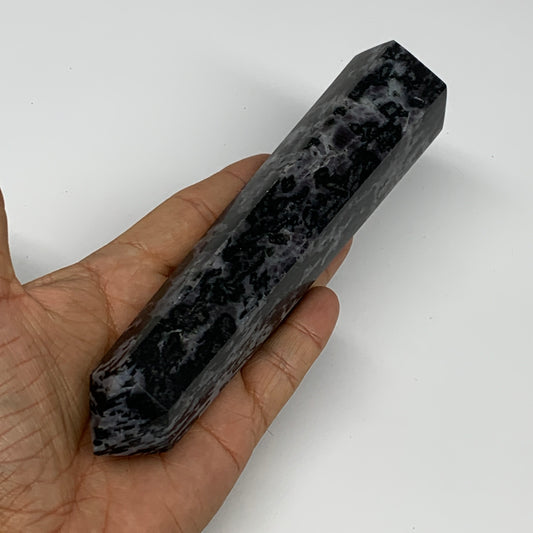 355.1g, 6.7" x 1.4" x 1.3" Indigo Gabro Merlinite Point Tower @Madagascar,B18361