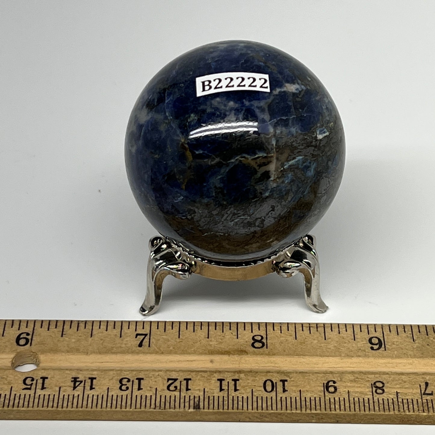 157.6g, 1.9"(47mm), Natural Sodalite Sphere Crystal Gemstone Ball @Brazil,B22222