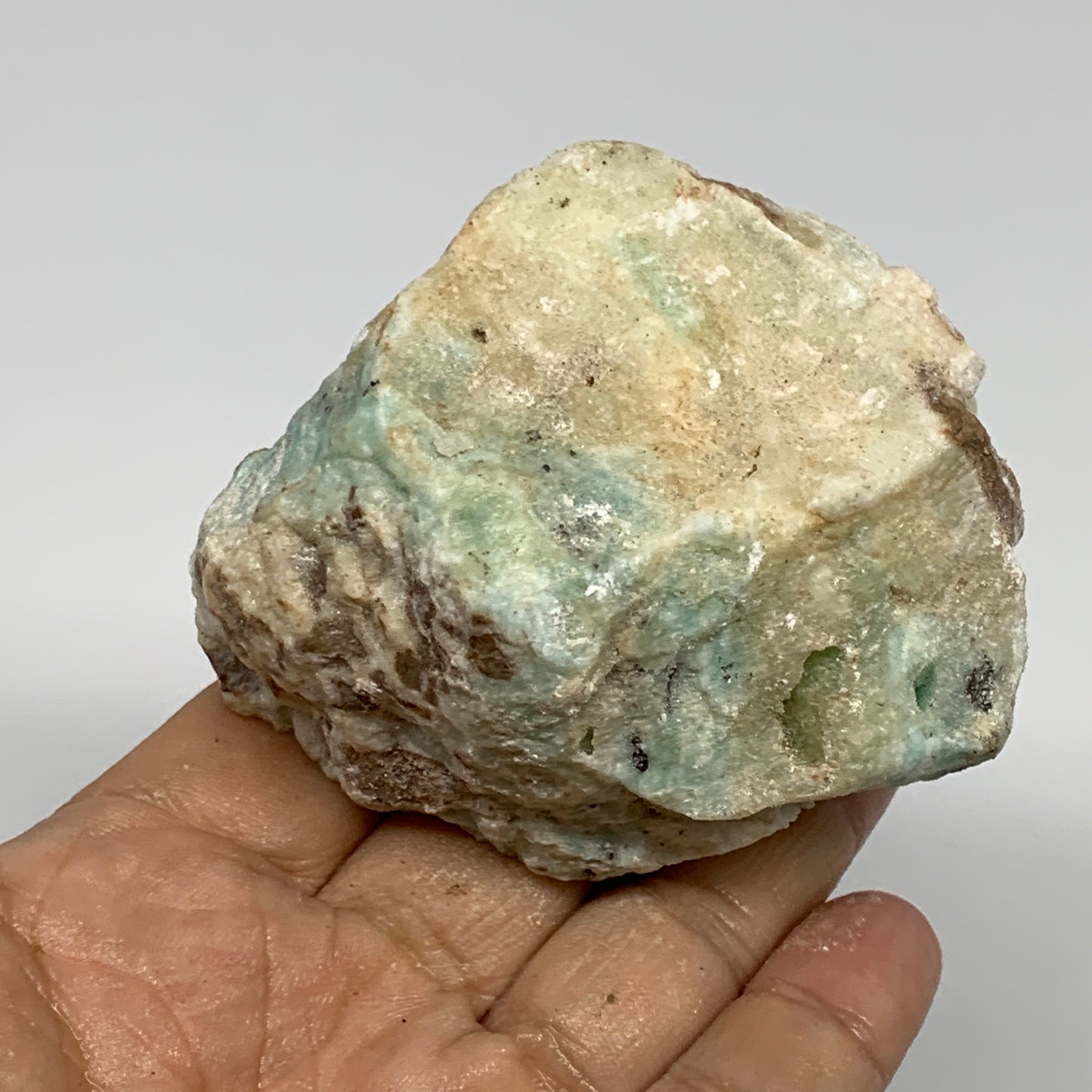 303g, 2.9"x2.5"x1.9", Rough Pistachio Calcite Chunk Mineral @Afghanistan, B24607