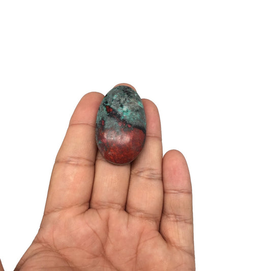 20.1g, 1.6"x 1" Sonora Sunset Chrysocolla Cuprite Cabochon from Mexico,SC168