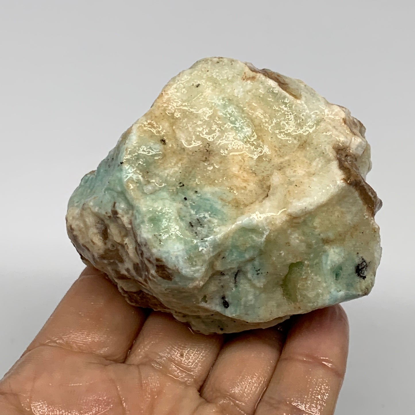 303g, 2.9"x2.5"x1.9", Rough Pistachio Calcite Chunk Mineral @Afghanistan, B24607