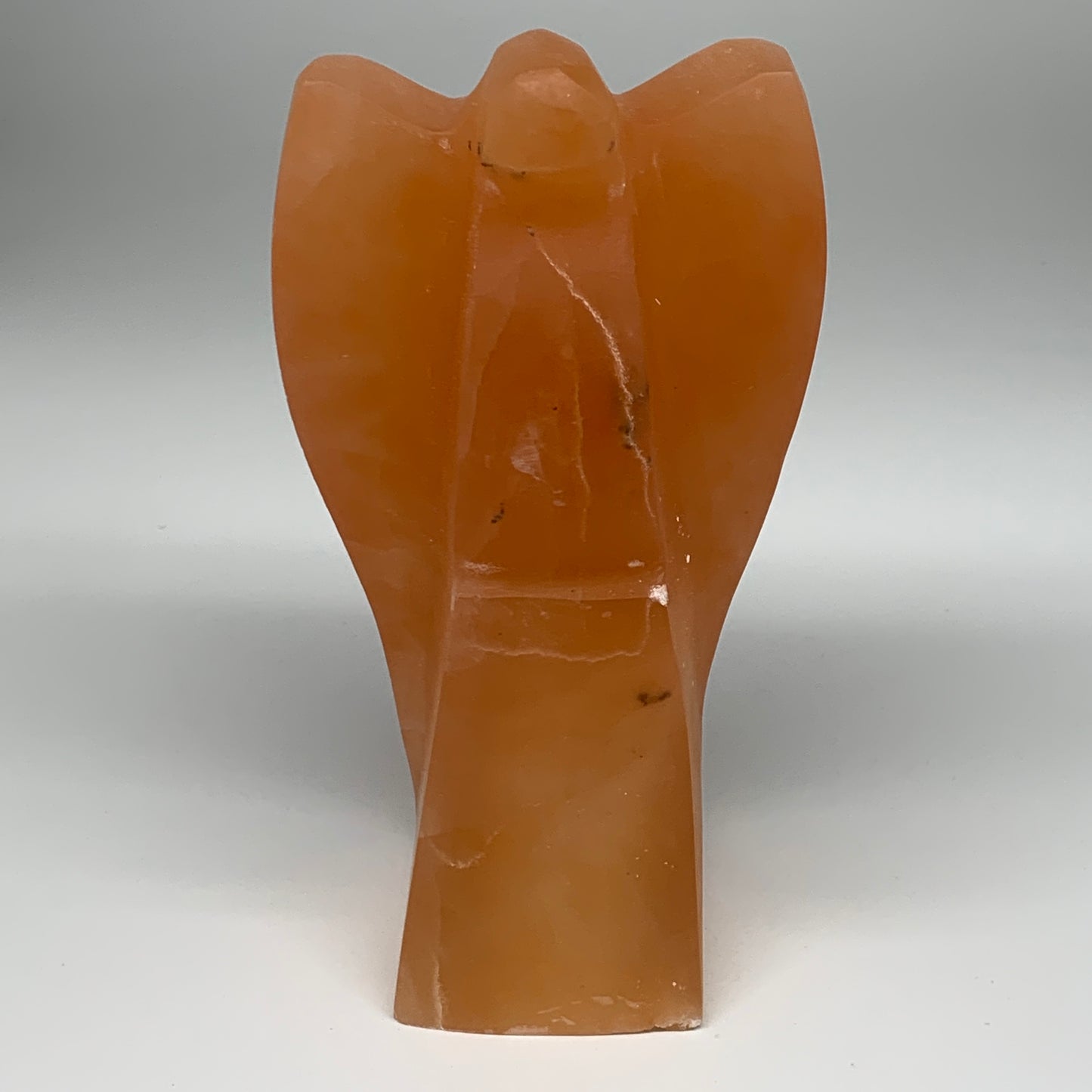 1812g, 8.1"x4.2"x2.9" Orange Selenite (Satin Spar) Angel Lamps @Morocco,B9443