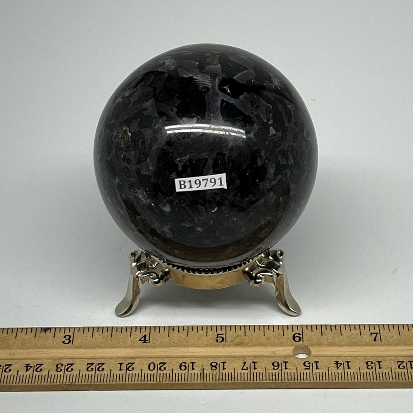 610g,2.9" (72mm) Indigo Gabbro Spheres Merlinite Gemstone @Madagascar,B19791