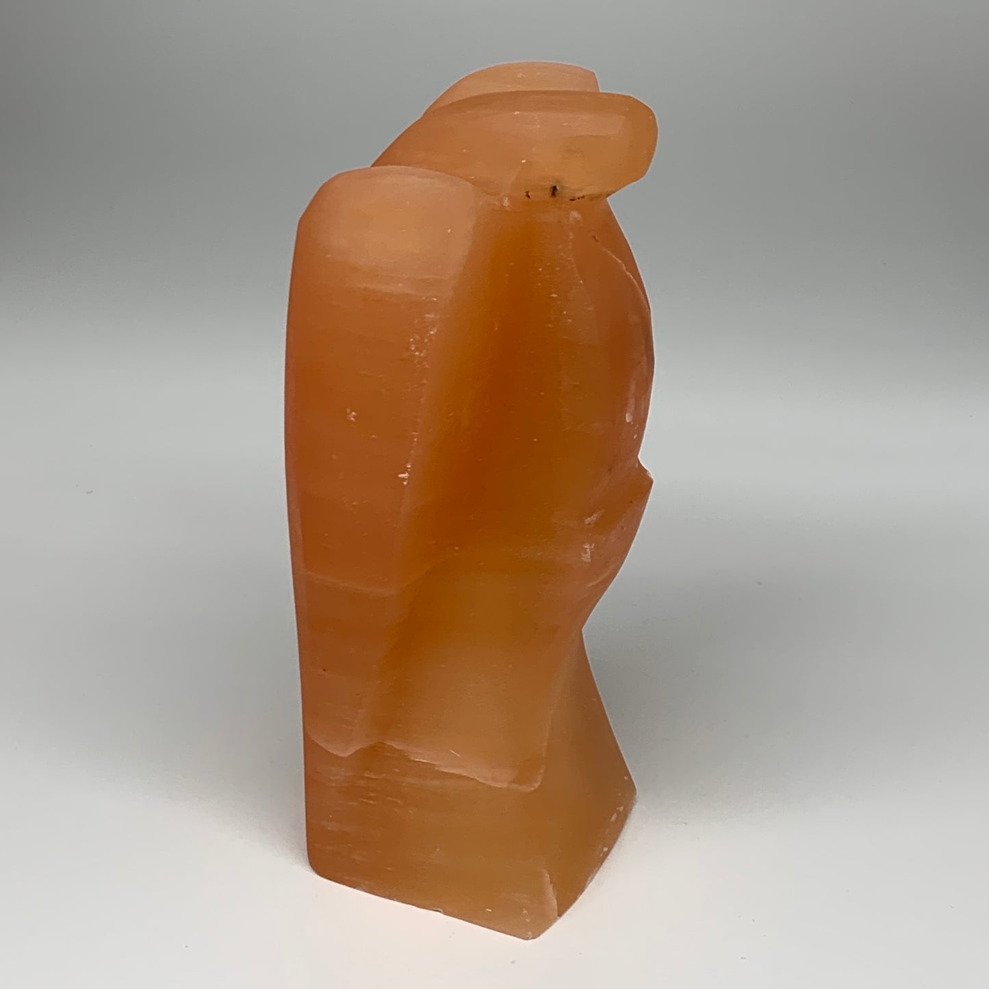 1812g, 8.1"x4.2"x2.9" Orange Selenite (Satin Spar) Angel Lamps @Morocco,B9443