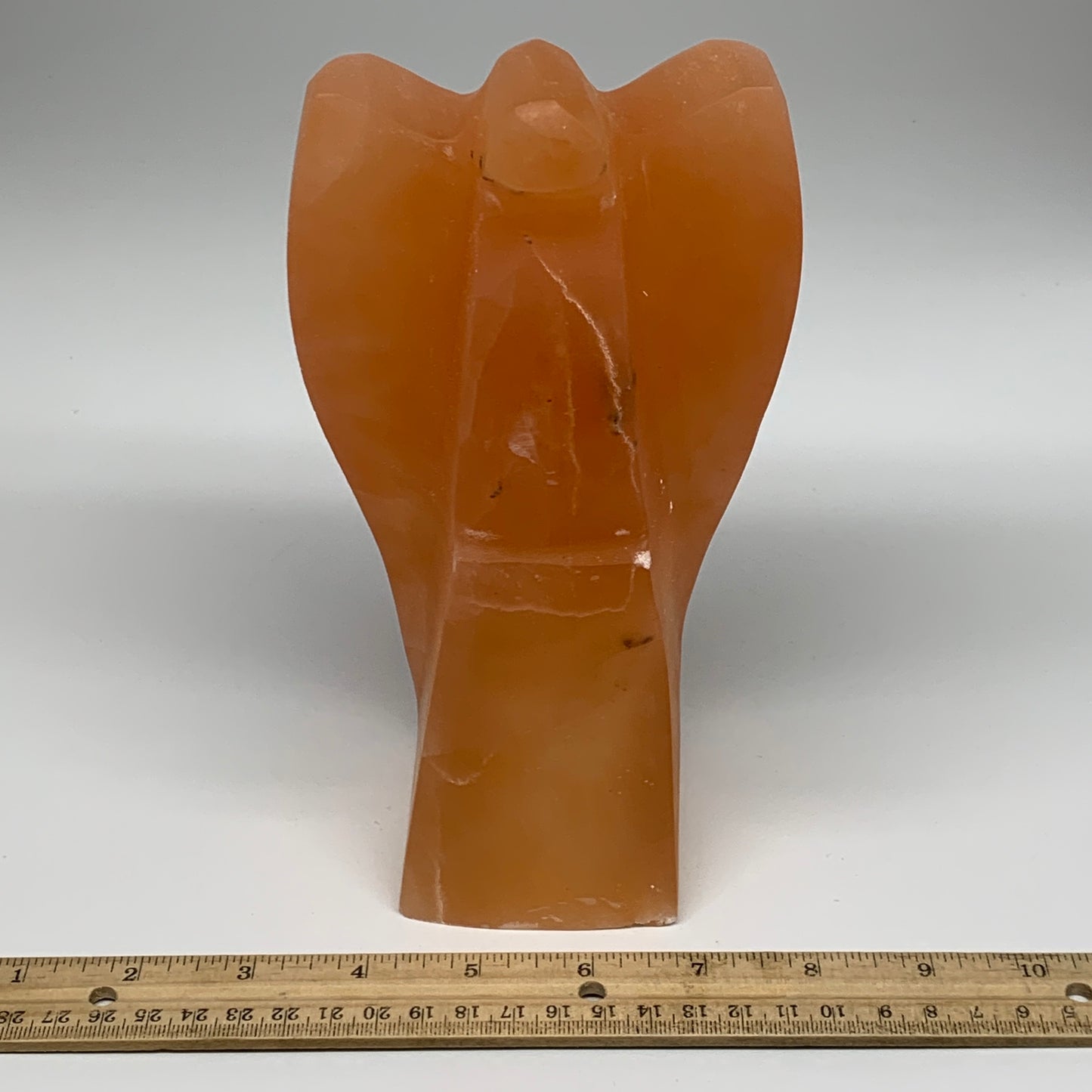 1812g, 8.1"x4.2"x2.9" Orange Selenite (Satin Spar) Angel Lamps @Morocco,B9443