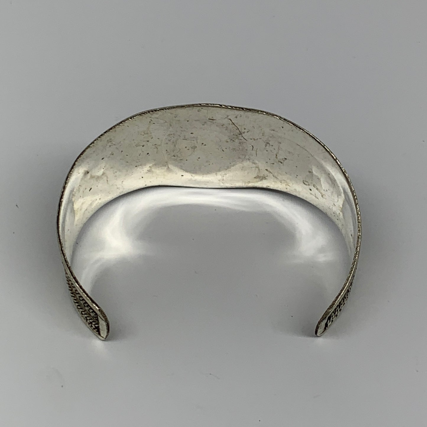 33.4g, 1.6" Red Carnelian Turkmen Cuff Bracelet Tribal Small Marquise, B13460