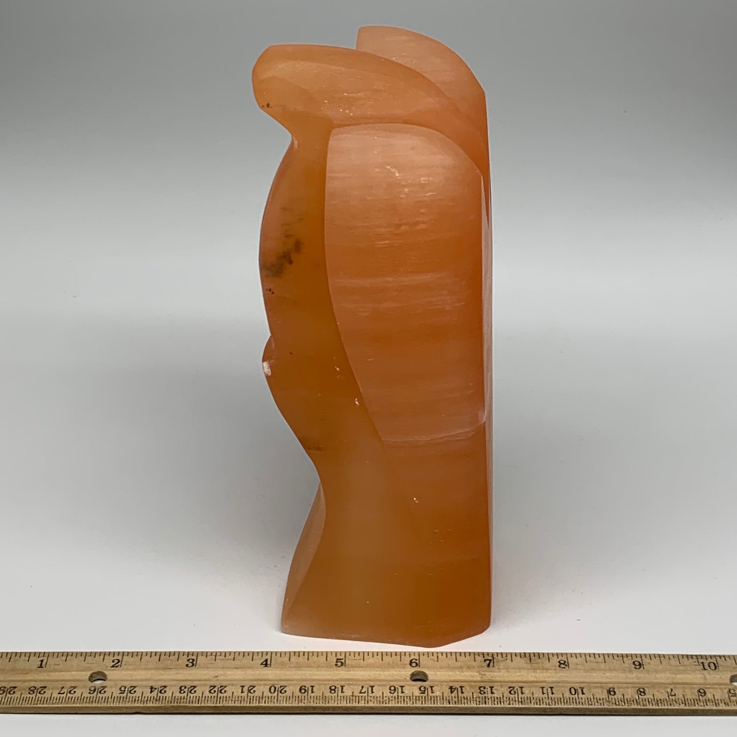 1812g, 8.1"x4.2"x2.9" Orange Selenite (Satin Spar) Angel Lamps @Morocco,B9443