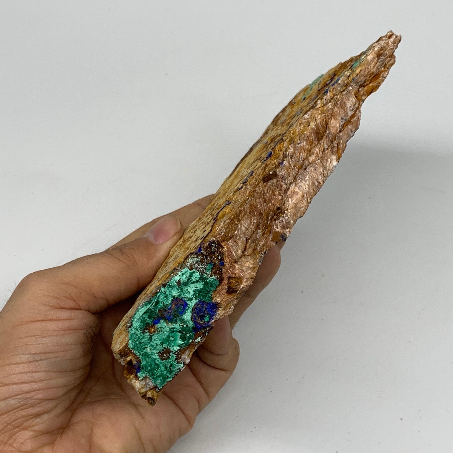 467g, 6.6"x3.6"x0.9", Azurite Malachite Cerussite Mineral Specimen @Morocco, B11