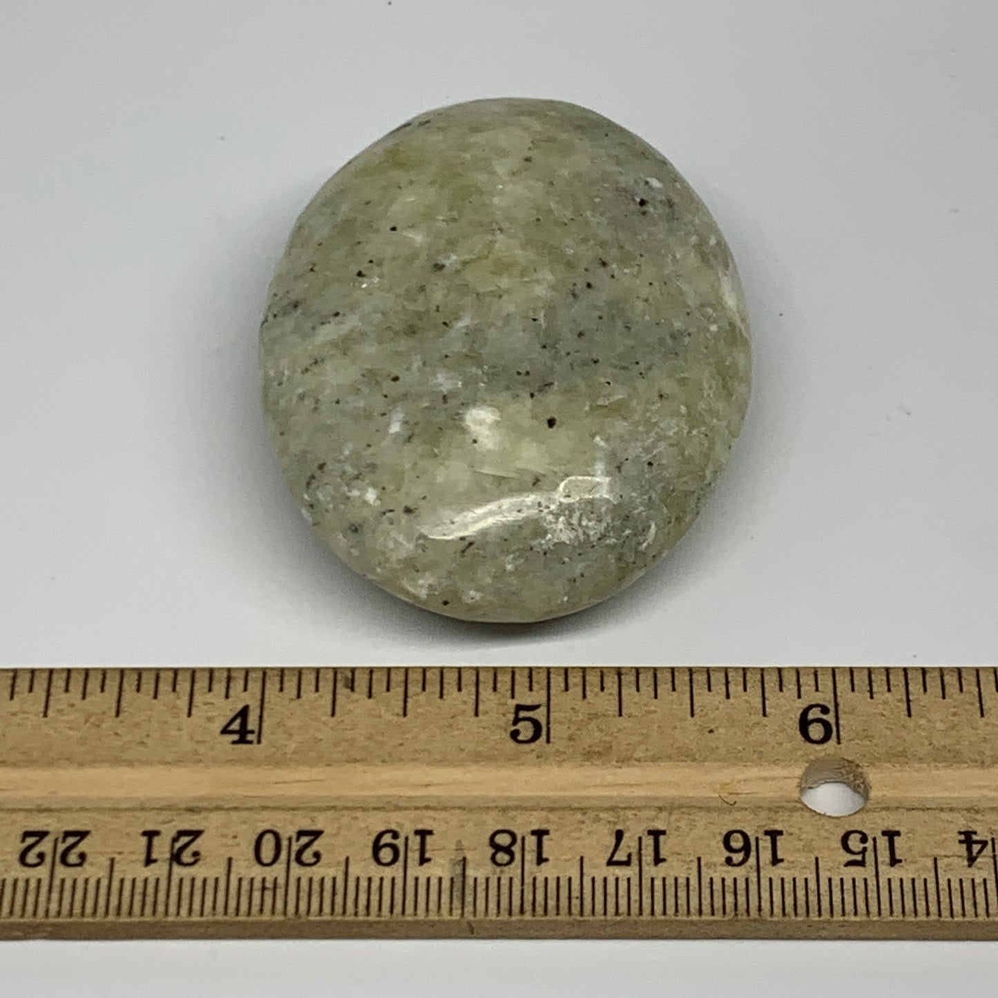 92.9g, 2.4"x1.8"x0.9", Natural Yellow Calcite Palm-Stone Crystal Polished Reiki,