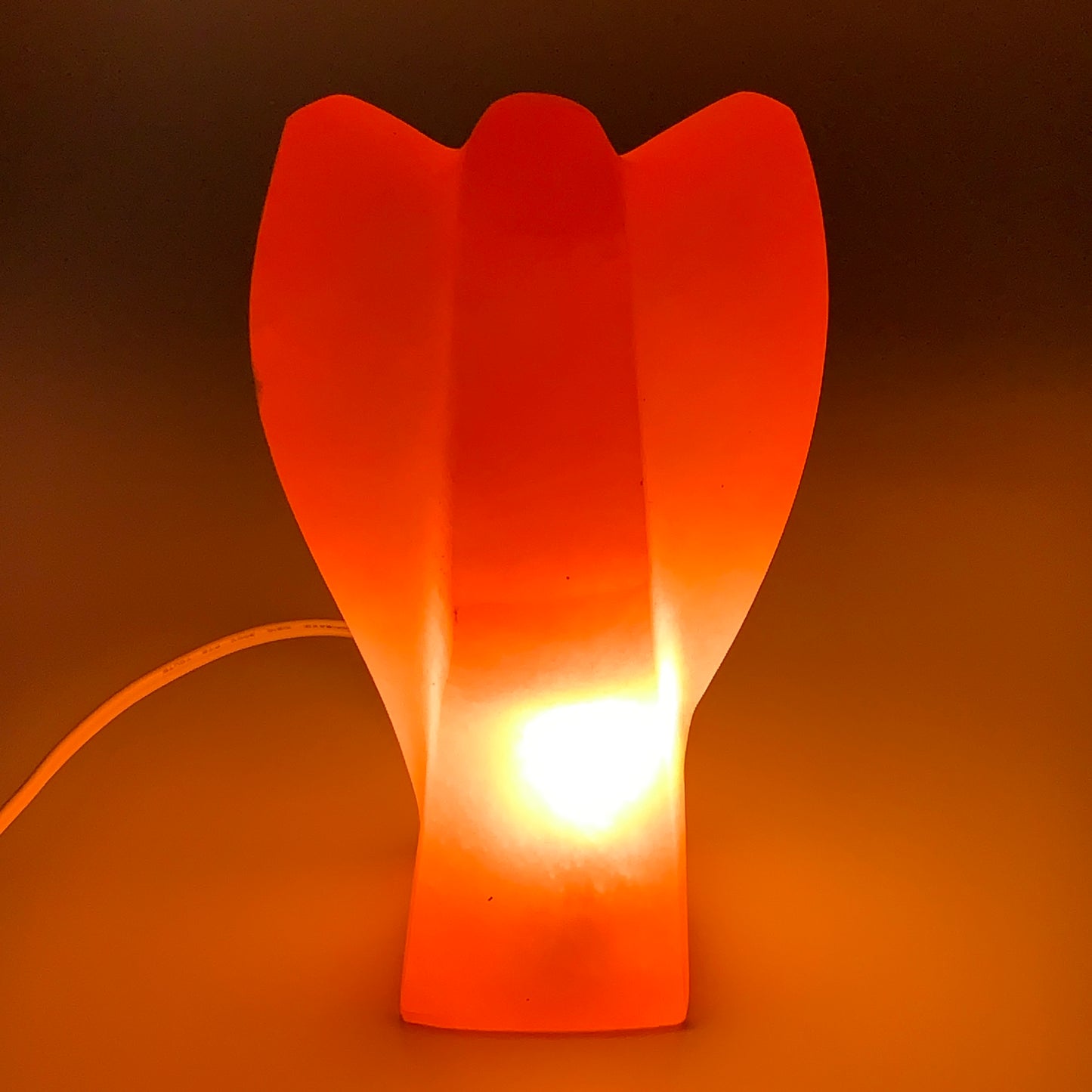 1906g, 8.25"x4.6"x3" Orange Selenite (Satin Spar) Angel Lamps @Morocco,B9446