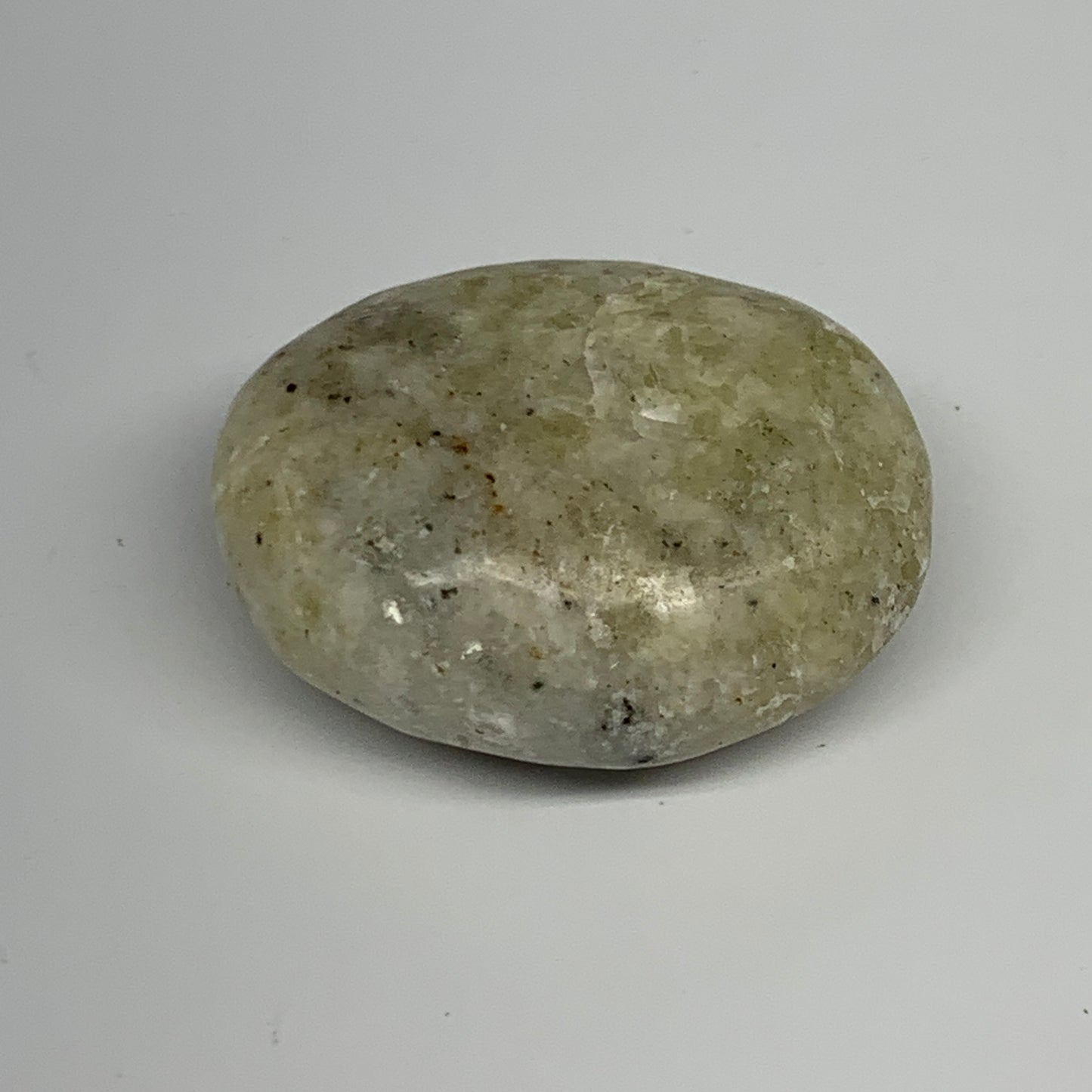 95.9g, 2.1"x1.7"x1", Natural Yellow Calcite Palm-Stone Crystal Polished Reiki, B