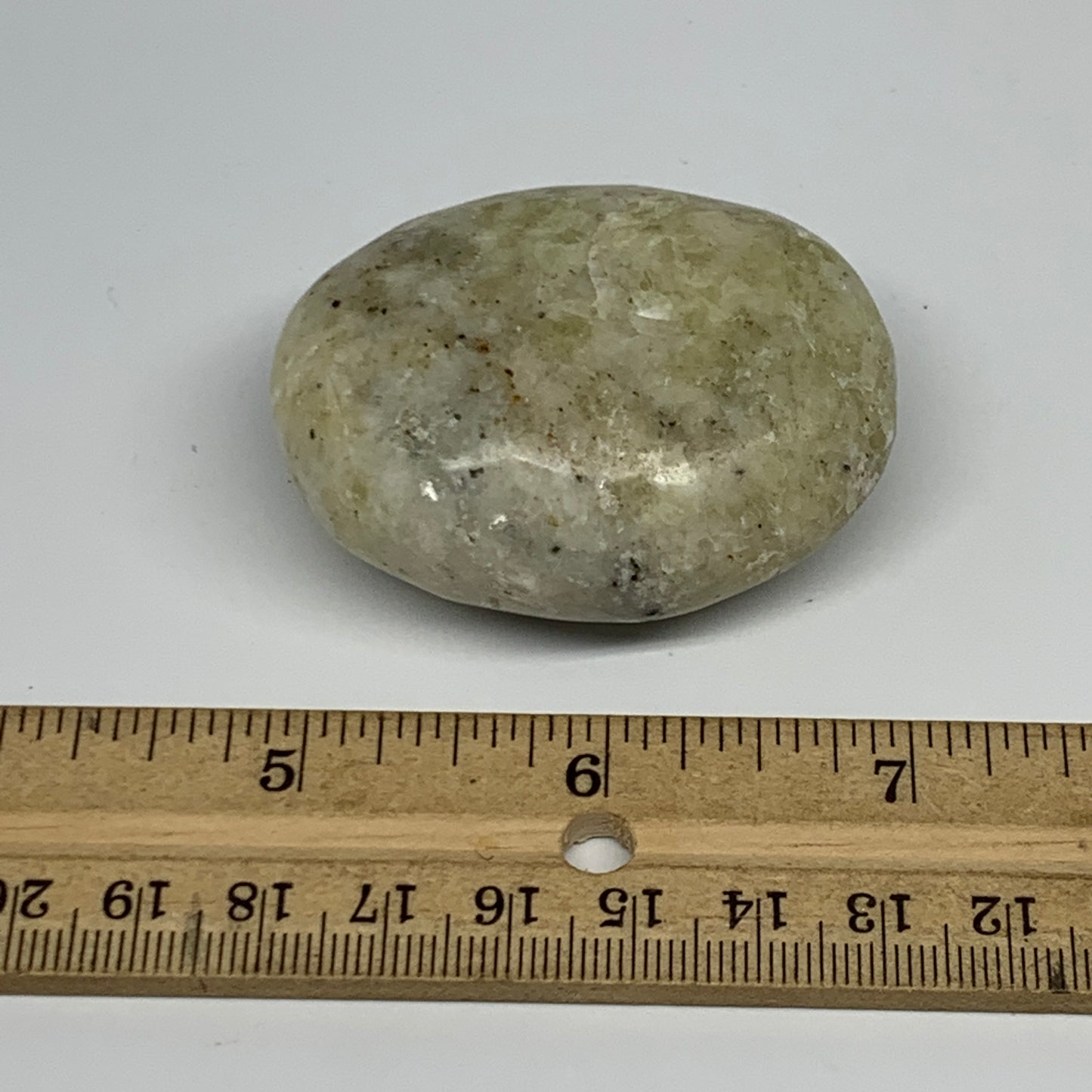 95.9g, 2.1"x1.7"x1", Natural Yellow Calcite Palm-Stone Crystal Polished Reiki, B