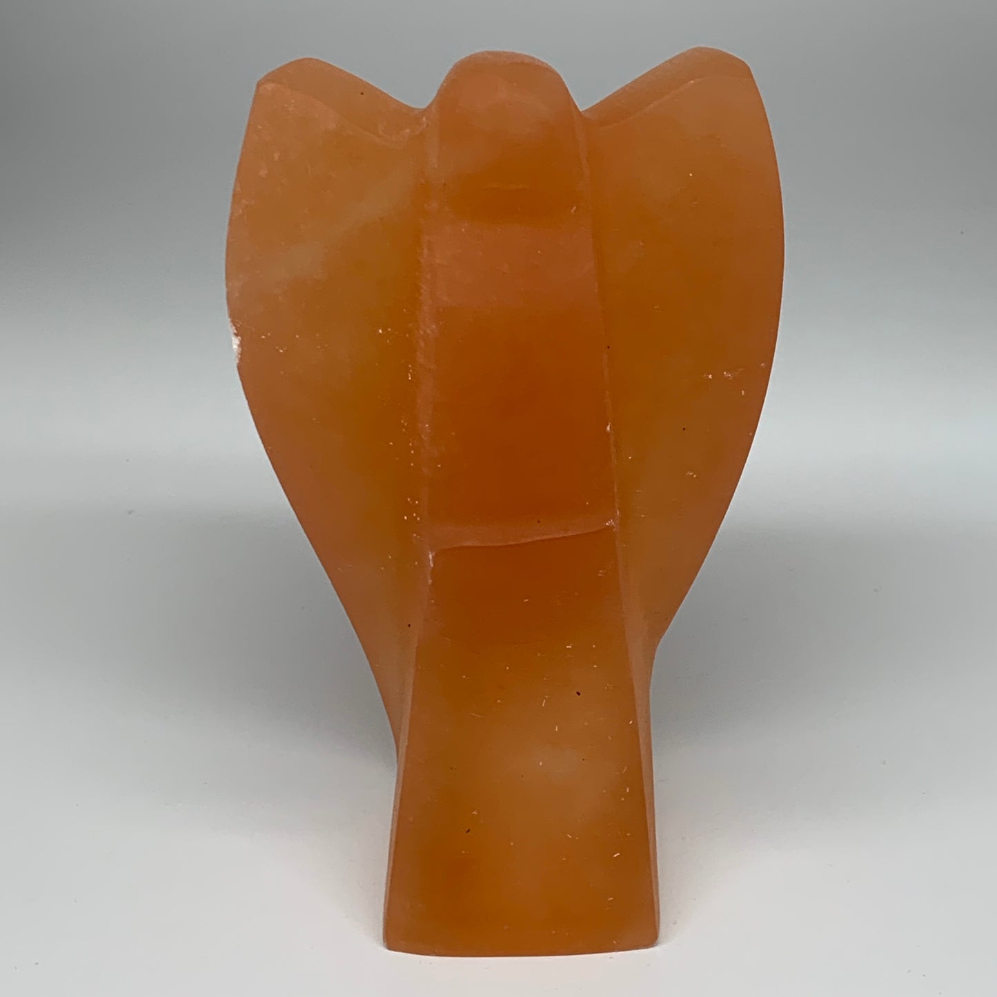 1906g, 8.25"x4.6"x3" Orange Selenite (Satin Spar) Angel Lamps @Morocco,B9446