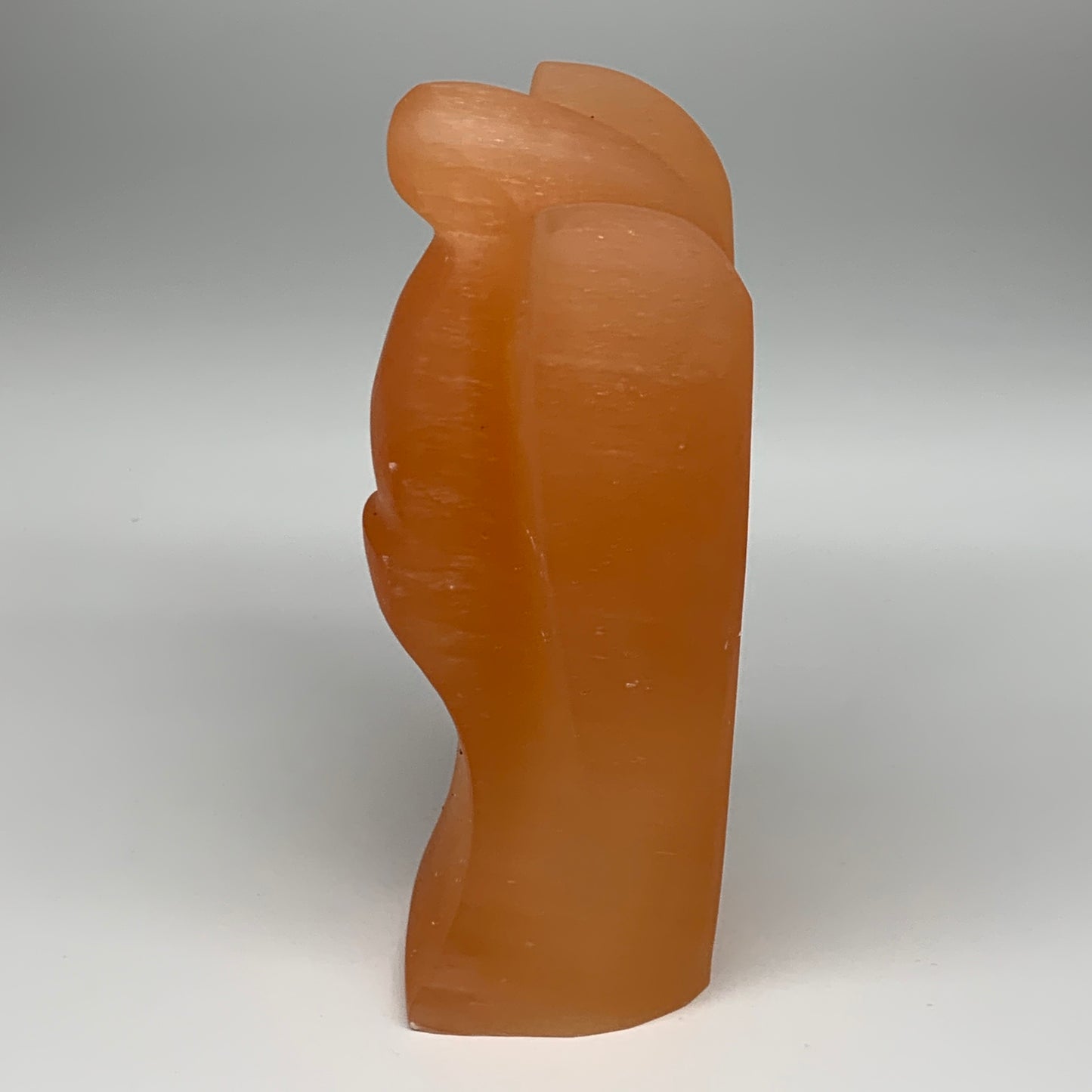 1906g, 8.25"x4.6"x3" Orange Selenite (Satin Spar) Angel Lamps @Morocco,B9446