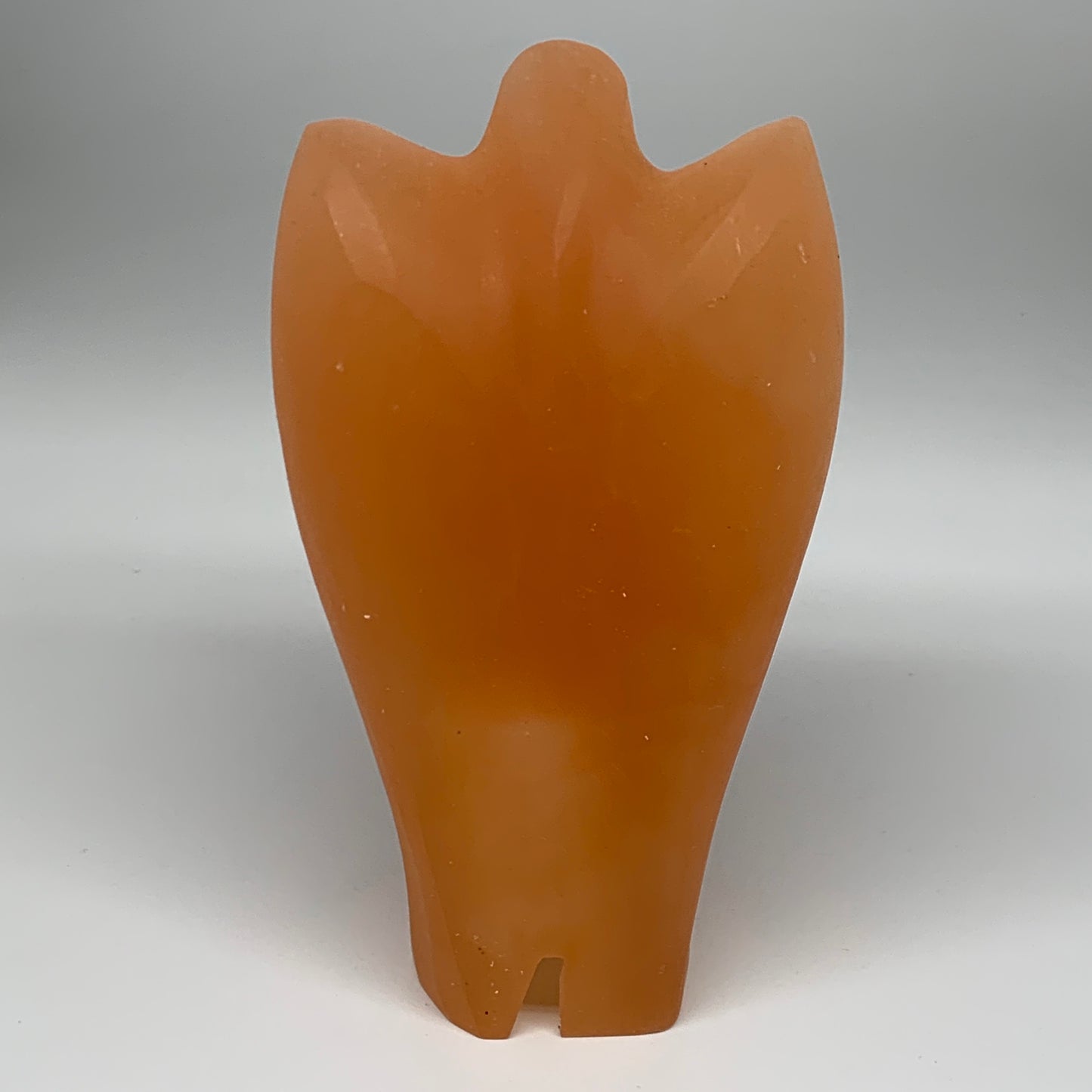 1906g, 8.25"x4.6"x3" Orange Selenite (Satin Spar) Angel Lamps @Morocco,B9446