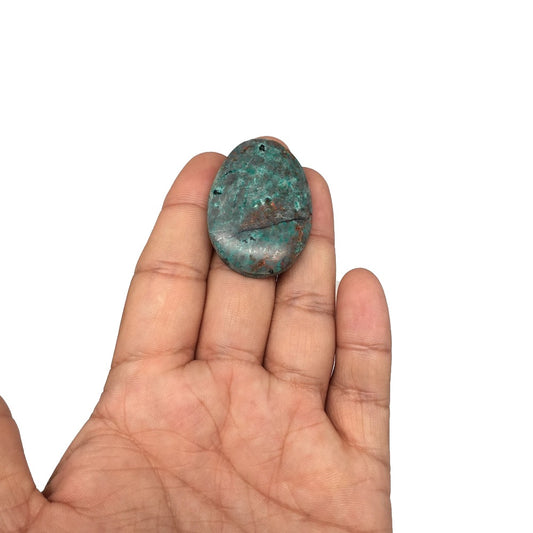 14.8g, 1.6"x 1.1" Sonora Sunset Chrysocolla Cuprite Cabochon from Mexico,SC173 - watangem.com