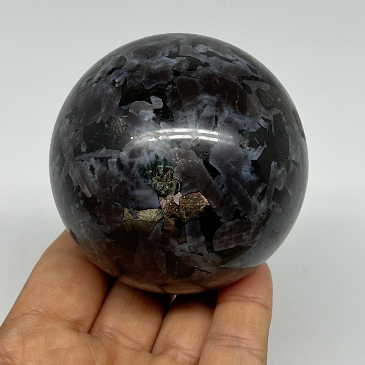 469.7g,2.7" (67mm) Indigo Gabbro Spheres Merlinite Gemstone @Madagascar,B19795