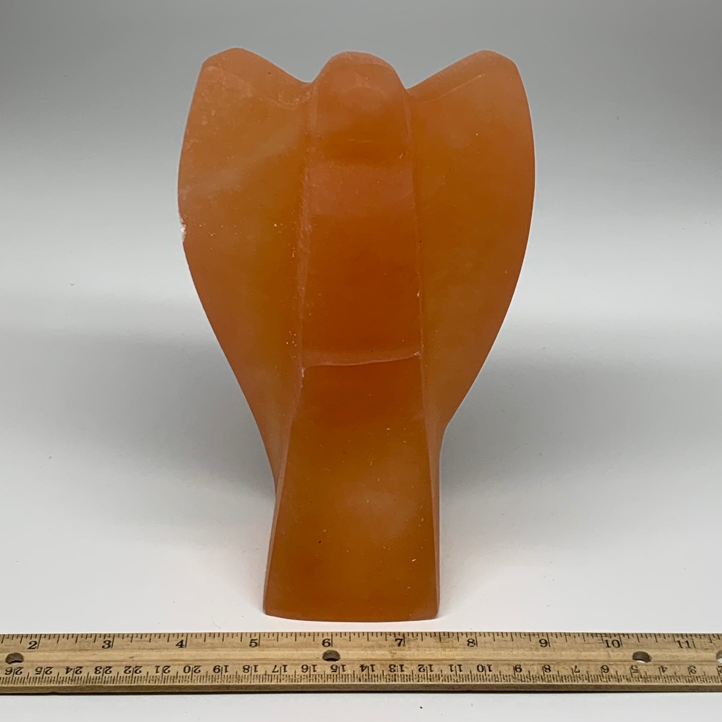 1906g, 8.25"x4.6"x3" Orange Selenite (Satin Spar) Angel Lamps @Morocco,B9446