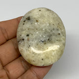 76.5g, 2.2"x1.8"x0.7", Natural Yellow Calcite Palm-Stone Crystal Polished Reiki,