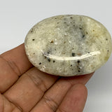 76.5g, 2.2"x1.8"x0.7", Natural Yellow Calcite Palm-Stone Crystal Polished Reiki,
