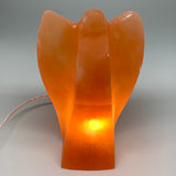 1770g, 7.5"x4.8"x3" Orange Selenite (Satin Spar) Angel Lamps @Morocco,B9447