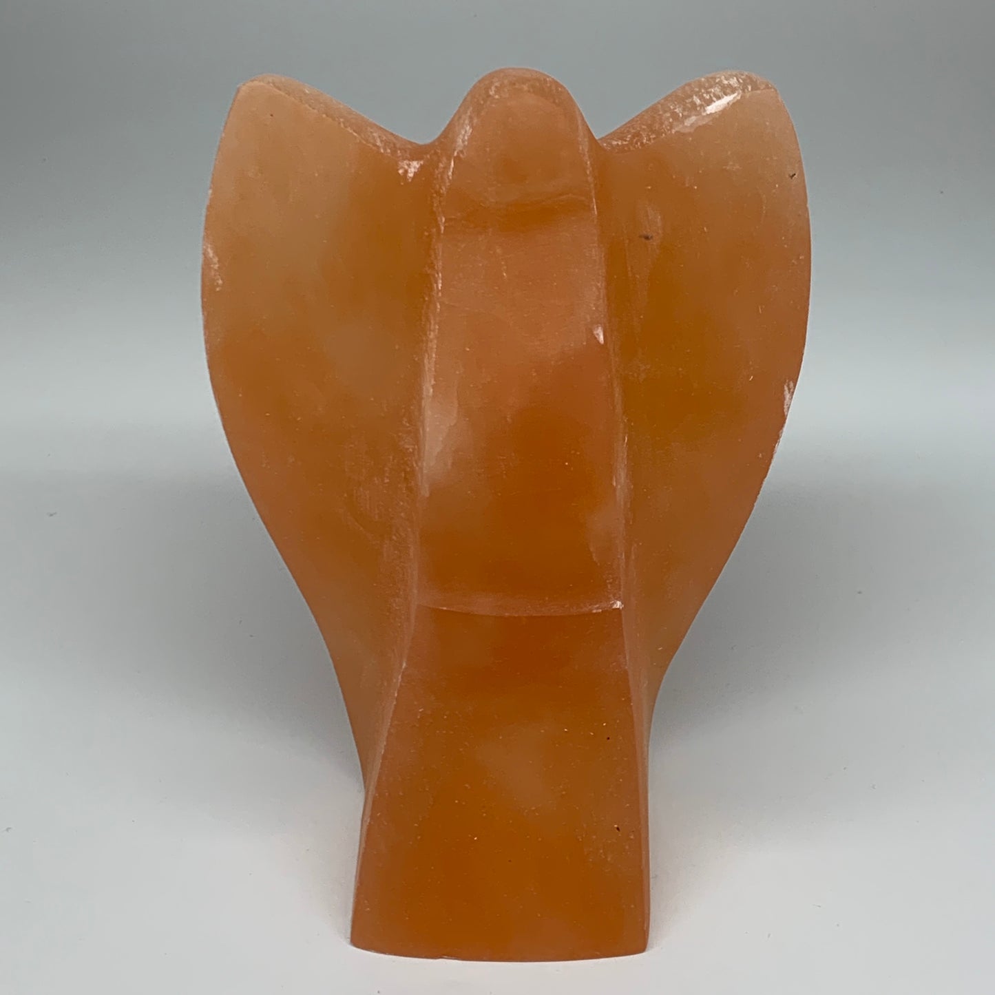 1770g, 7.5"x4.8"x3" Orange Selenite (Satin Spar) Angel Lamps @Morocco,B9447