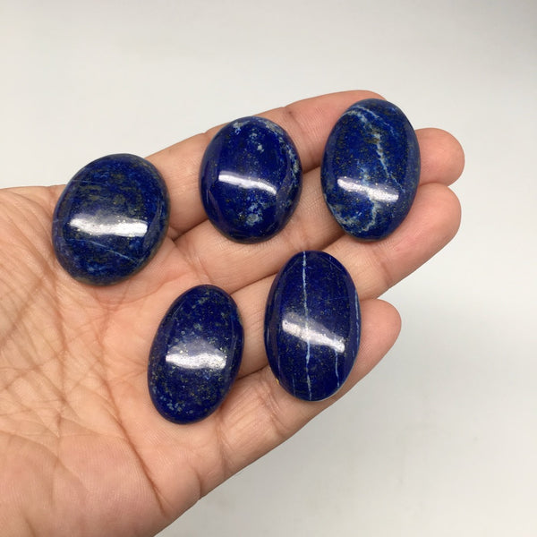 5pcs,47.6g,1.2"x1.3" Natural Lapis Lazuli Oval Shape Cabochons @Afghanistan,CP59