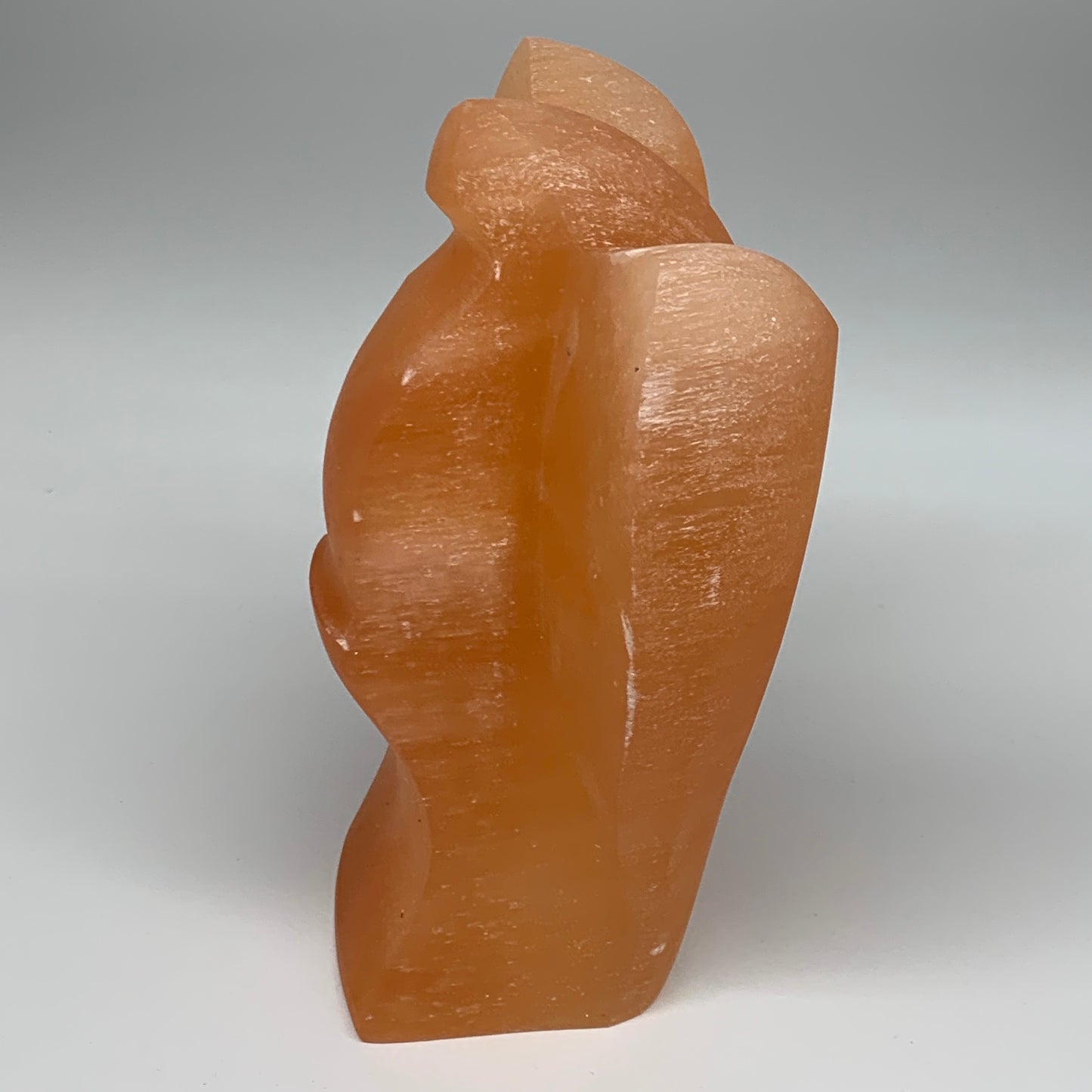 1770g, 7.5"x4.8"x3" Orange Selenite (Satin Spar) Angel Lamps @Morocco,B9447