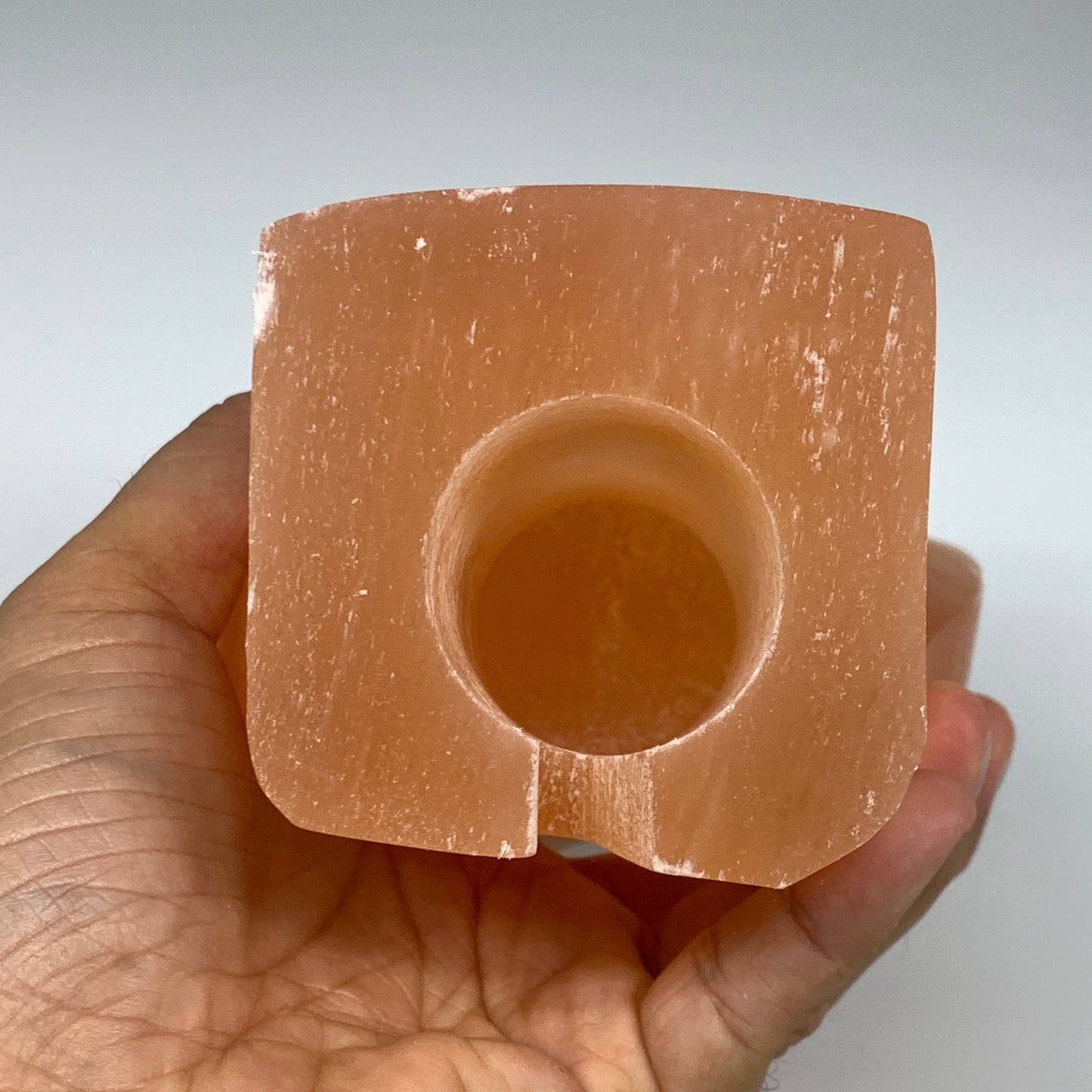 1770g, 7.5"x4.8"x3" Orange Selenite (Satin Spar) Angel Lamps @Morocco,B9447