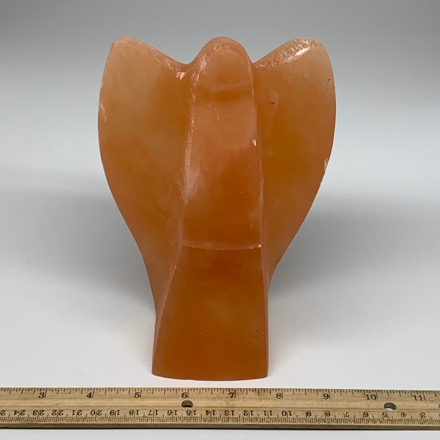 1770g, 7.5"x4.8"x3" Orange Selenite (Satin Spar) Angel Lamps @Morocco,B9447
