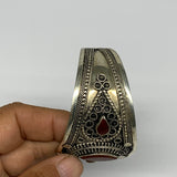 32.5g, 1.6" Red Carnelian Turkmen Cuff Bracelet Tribal Small Marquise, B13465