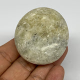 83g, 2.1"x1.8"x0.9", Natural Yellow Calcite Palm-Stone Crystal Polished Reiki, B