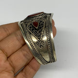 32.5g, 1.6" Red Carnelian Turkmen Cuff Bracelet Tribal Small Marquise, B13465