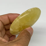 98.1g, 2.6"x1.8"x0.8", Lemon Calcite Palm-Stone Crystal Polished @Pakistan,B2549