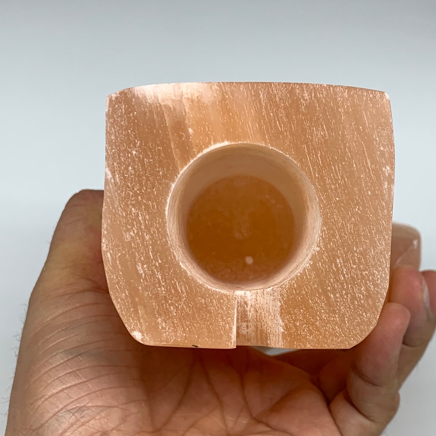 1858g, 8.25"x4.9"x2.8" Orange Selenite (Satin Spar) Angel Lamps @Morocco,B9448