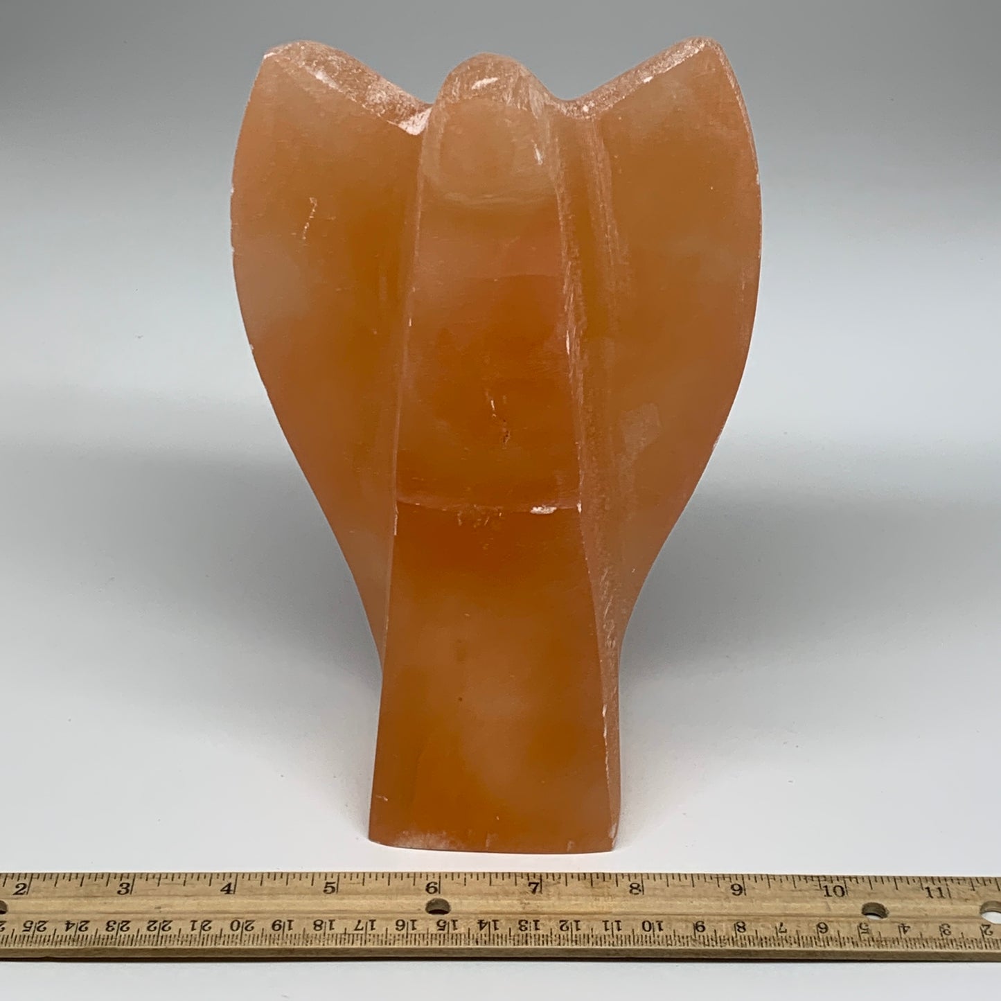 1858g, 8.25"x4.9"x2.8" Orange Selenite (Satin Spar) Angel Lamps @Morocco,B9448