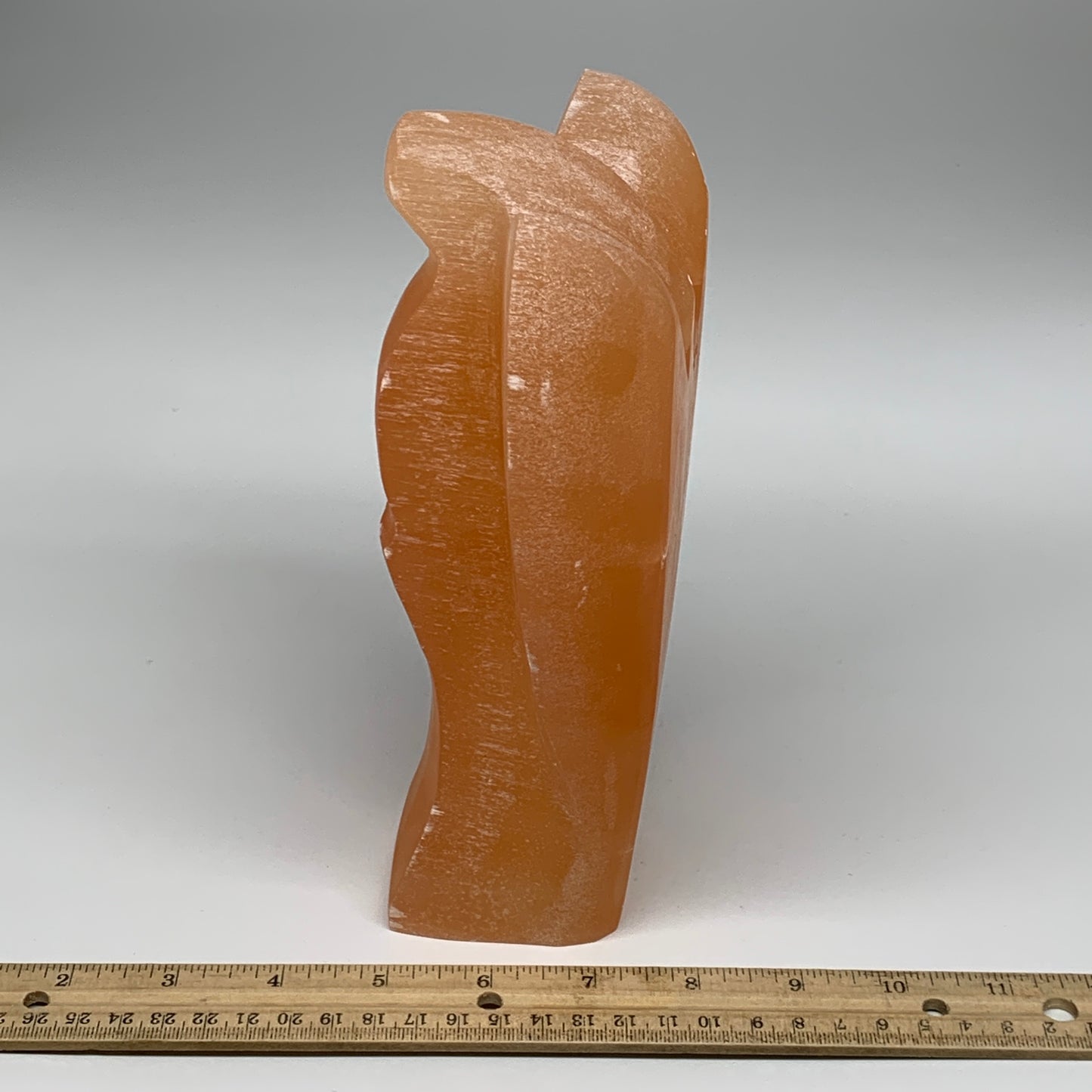 1858g, 8.25"x4.9"x2.8" Orange Selenite (Satin Spar) Angel Lamps @Morocco,B9448