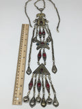 147.5g, 22" Turkmen Necklace Pendant Long Necktie Old Vintage Gold-Gilded,TN375