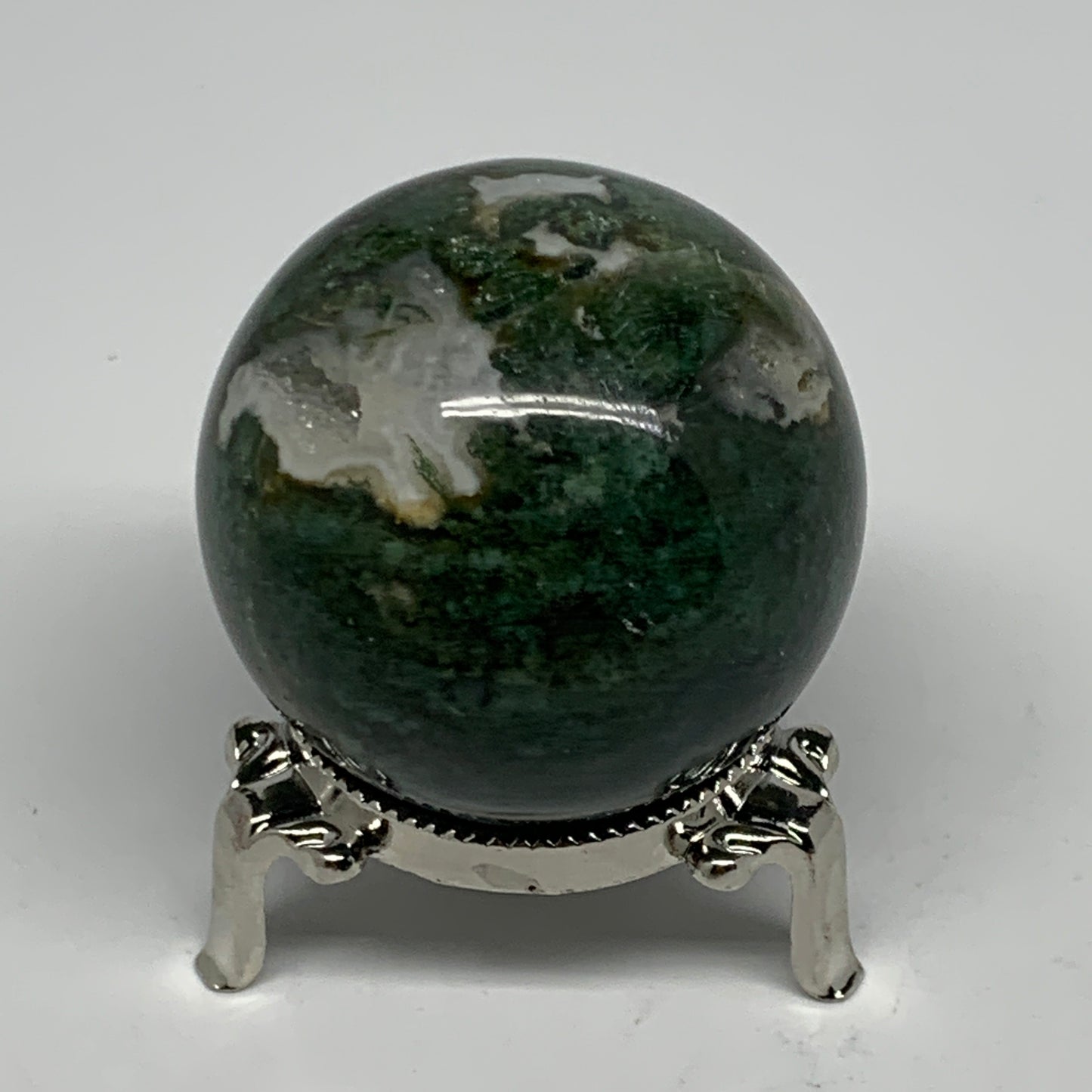 189.3g,2"(52mm), Natural Moss Agate Sphere Ball Gemstone @India,B22437