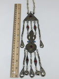 92.9g, 20" Turkmen Necklace Pendant Long Necktie Old Vintage Gold-Gilded,TN376