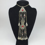 104g, 21" Turkmen Necklace Pendant Long Necktie Old Vintage Gold-Gilded,TN378